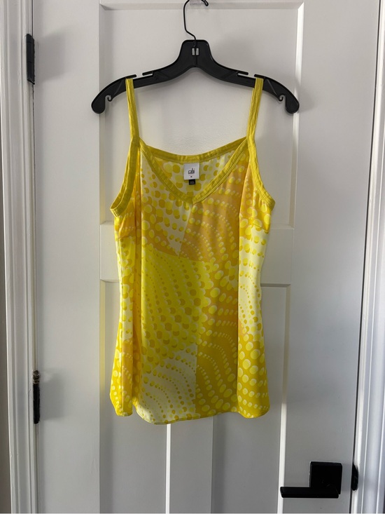 CAbi Tops - CAbi Yellow Swirl Print Silk Camisole sunbeam 6312 new